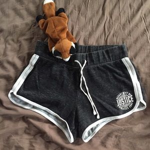 Justice Dark Gray White Trimmed Dolphin Shorts